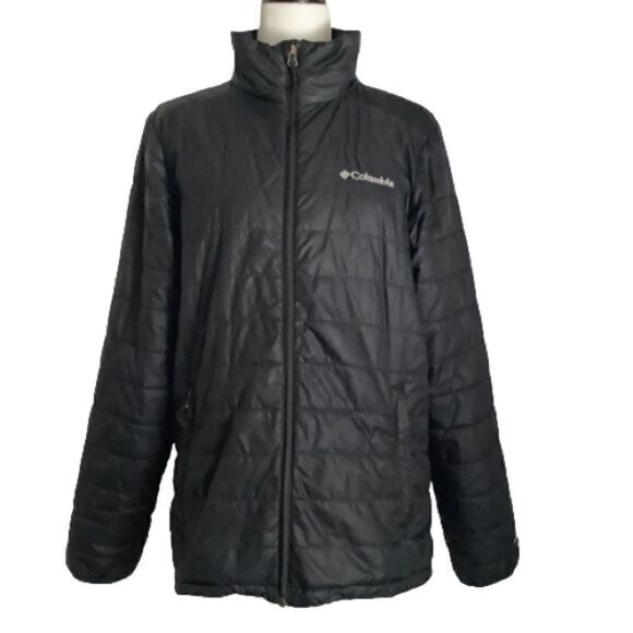 COLUMBIA UNISEX BLACK‎ OMNI HEAT ZIP UP JACKET SZ S - Picture 1 of 14